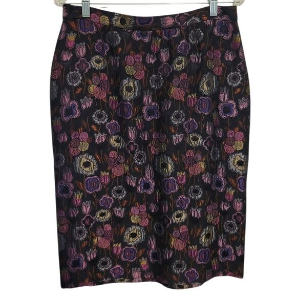 Yeohlee New York Vintage Gorgeous Silk Blend Floral Pencil Skirt, Size 8 - Picture 2 of 11